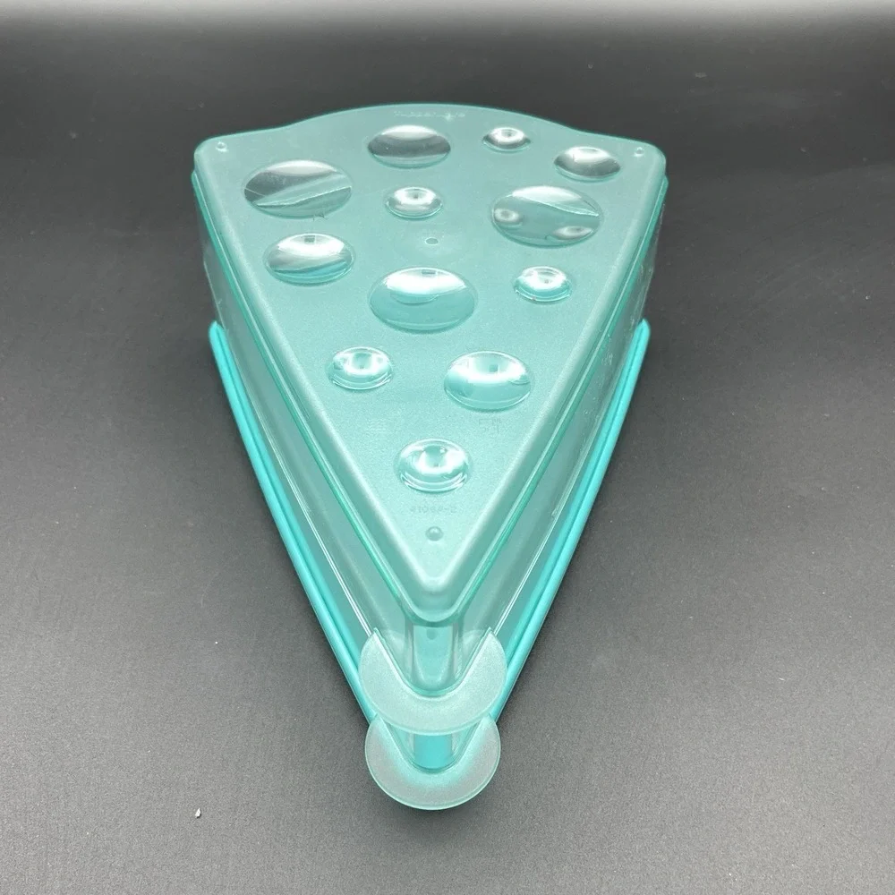 Vintage Tupperware Keep 'N Heat Pizza Keeper Set Teal 4106A-2 Triangle Container